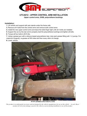 BMR Installation Instructions for UTCA012