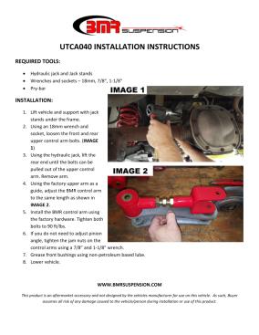 BMR Installation Instructions for UTCA040