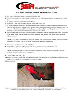 BMR Installation Instructions for UTCA055