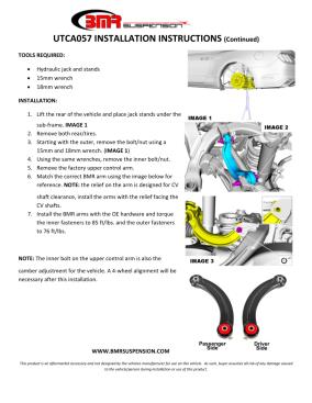 BMR Installation Instructions for UTCA057