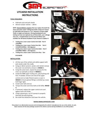 BMR Installation Instructions for UTCA058