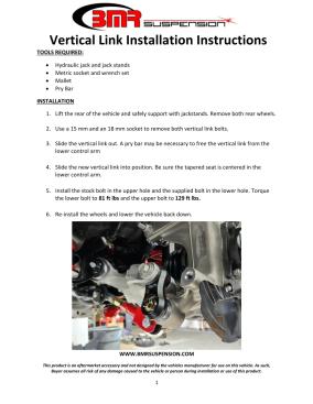 BMR Installation Instructions for VL766