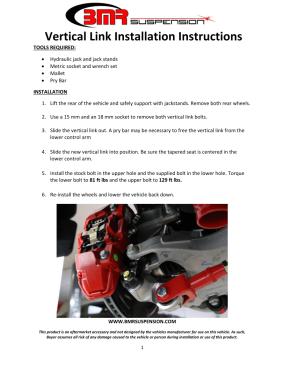 BMR Installation Instructions for VL767