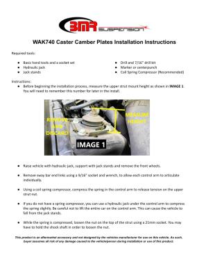 BMR Installation Instructions for WAK740