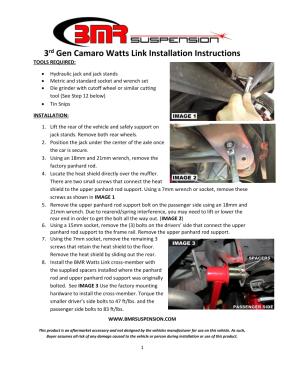 BMR Installation Instructions for WL330