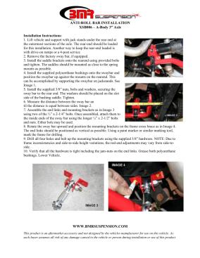 BMR Installation Instructions for XSB006